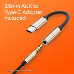 AU24 Gadjet 2-in-1 Dual Earphones 3.5mm AUX to Type-C Adapter Included
