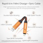 CA19 Gadjet Rapid 6-in-1 Mini Charge + Sync Cable Specifications