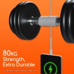 CA29 Gadjet Extra Long Charge + Sync Cable Grey 80kg Strenght Extra Durable