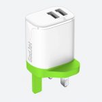 CH02 Gadjet Universal 2-USB AC Charger Green