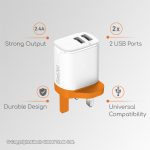 CH02 Gadjet Universal 2-USB AC Charger Orange Specification