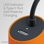 CH10 Gadjet 3.4 Amp Super Car Charger LED Indicator & Type-C Port Black