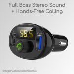 CH24 Gadjet Bluetooth FM Transmitter Full Bass Sterio Sound and Hands-Free Calling