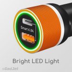 GadJet CH31 Type-C and USB Car Charger - Bright LED Light