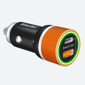 2-Port USB-C + USB-A Car Charger