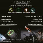 Gadjet MP03 Rapid Multi Pack 4-in-1 Charging & Sync Cable + 2-Port Car Charger_