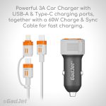 GadJet MP05 Fast Charging Multipack - Charge and Sync Cable and Car Charger