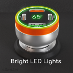 GadJet CH46 Rapid 4-Port Car Charger - Bright LED Lights