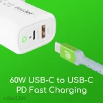 GadJet Long 2-in-1 Rapid Charge & Sync Cable - 60W PD fast charging
