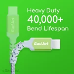 GadJet Long 2-in-1 Rapid Charge & Sync Cable - heavy duty bend lifespan